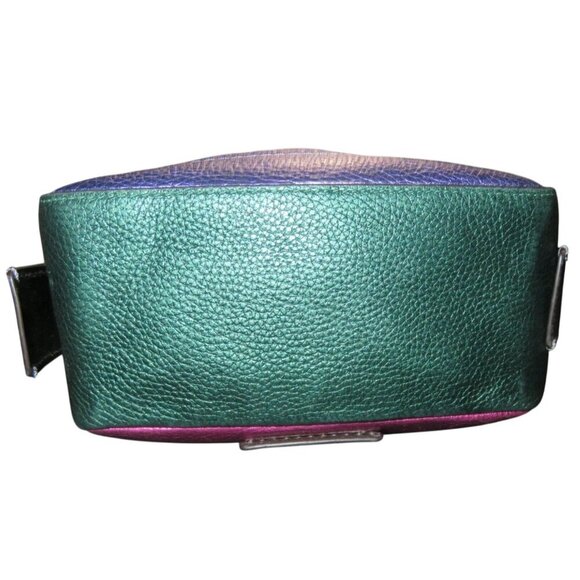 COACH 2018 Andi Metallic Hologram Quad Colorblock Pebbled Leather Backpack 49122 - Picture 3 of 12